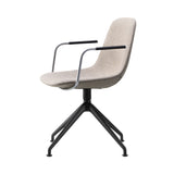 Eyes Swivel Armchair: Aluminum Base + Without Buttons + Black