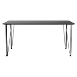 FH3605 Desk: Without Drawer + Black Ash + Chromed Steel