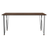 FH3605 Desk: Without Drawer + Lacquered Walnut + Chromed Steel