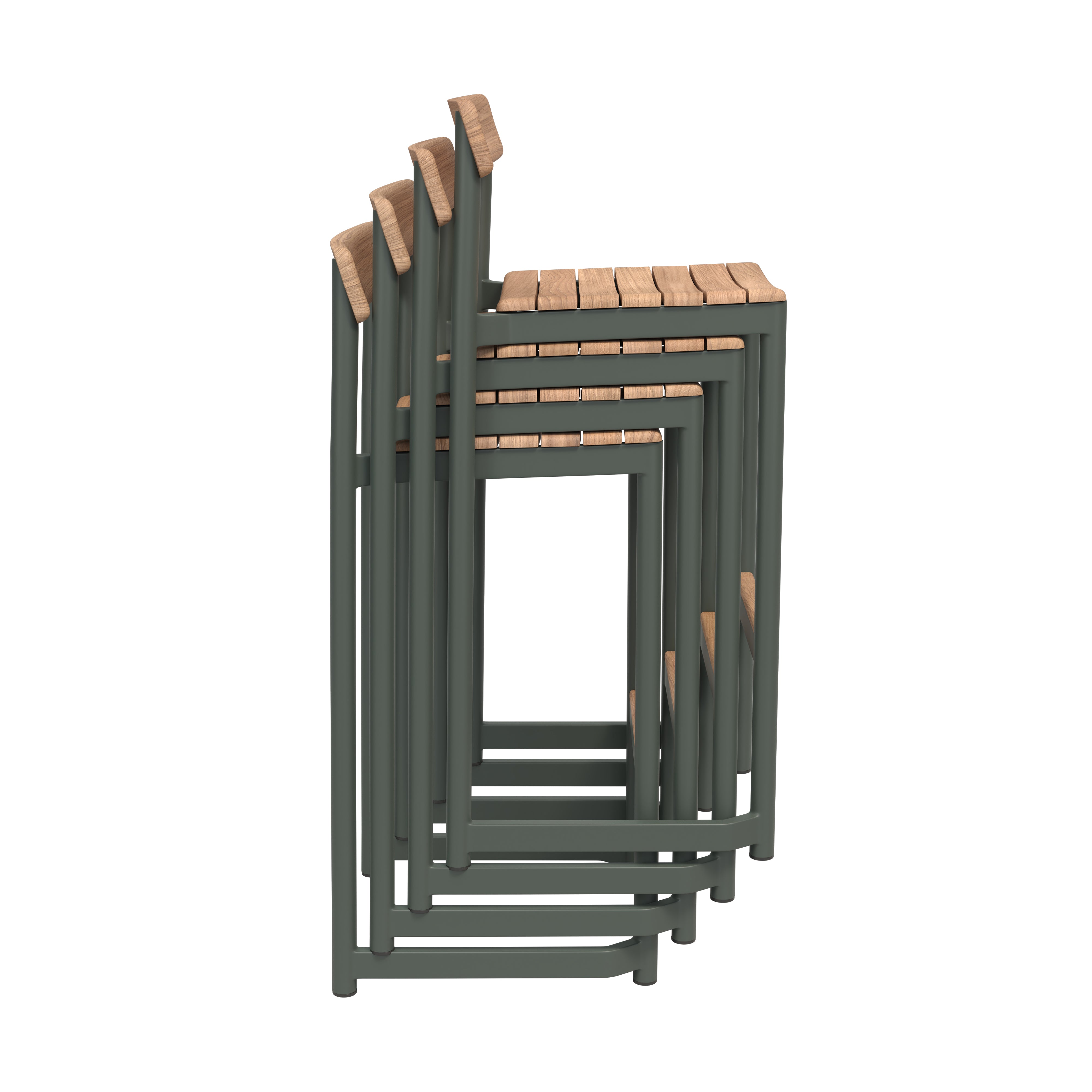 Pelagus Bar + Counter Stool: Bar + Hunter Green + Without Cushion