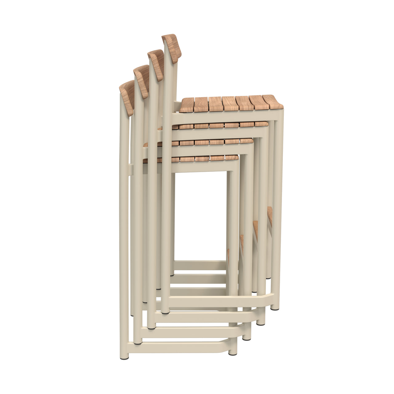 Pelagus Bar + Counter Stool: Bar + Light Ivory + Without Cushion