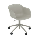 Fiber Armchair: Swivel Base with Castors & Gaslift + Recycled Shell + Grey + Grey + Black