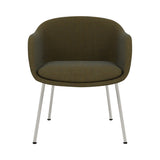 Fiber Conference Armchair: Tube Base Upholstered + Grey