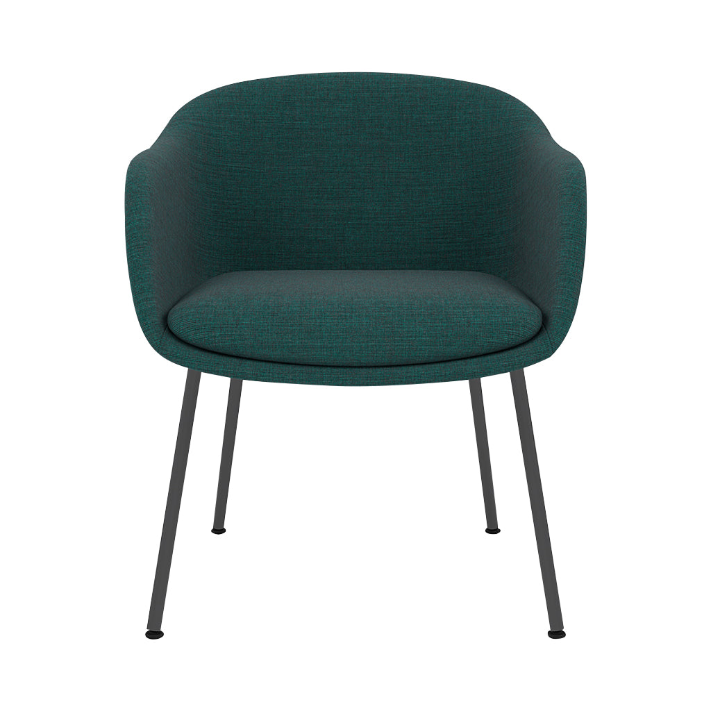 Fiber Conference Armchair: Tube Base Upholstered + Black