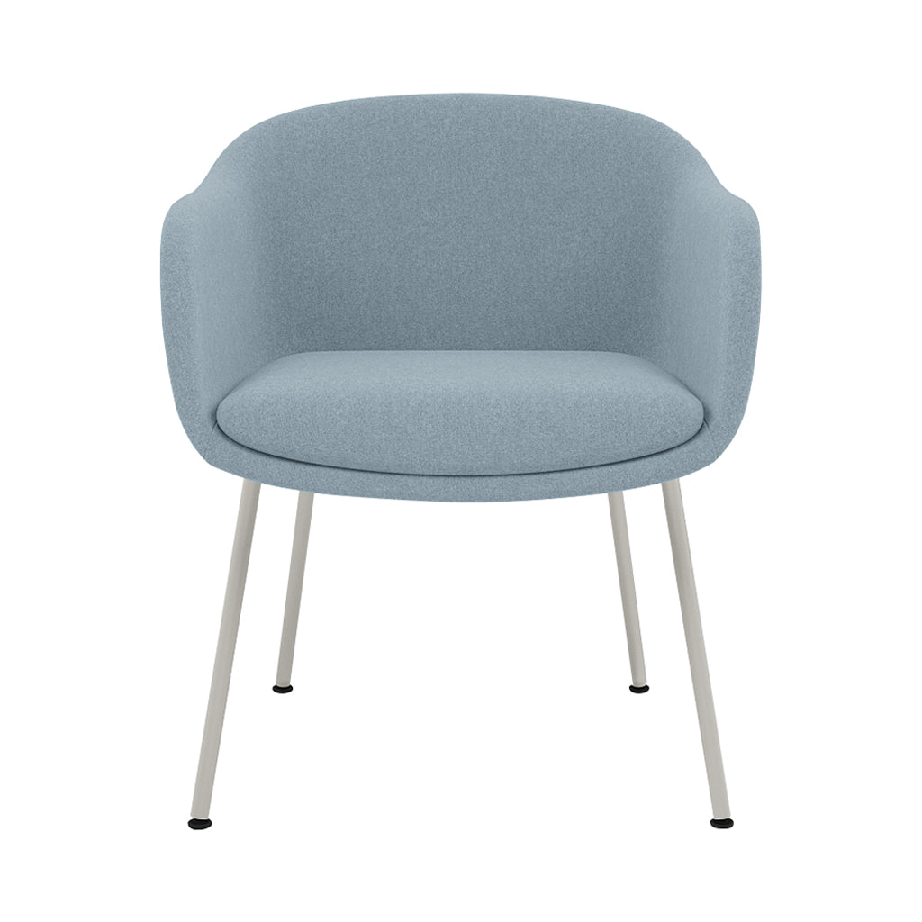 Fiber Conference Armchair: Tube Base Upholstered + Grey