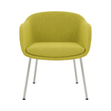 Fiber Conference Armchair: Tube Base Upholstered + Grey