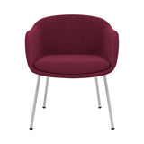 Fiber Conference Armchair: Tube Base Upholstered + Grey