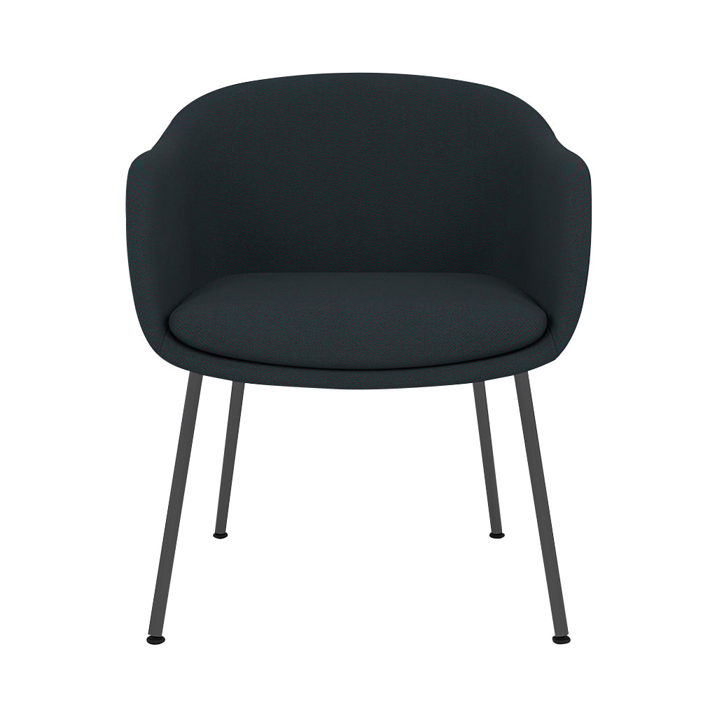 Fiber Conference Armchair: Tube Base Upholstered + Black