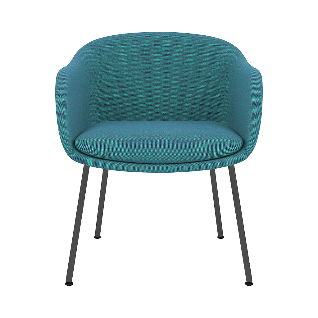 Fiber Conference Armchair: Tube Base Upholstered + Black