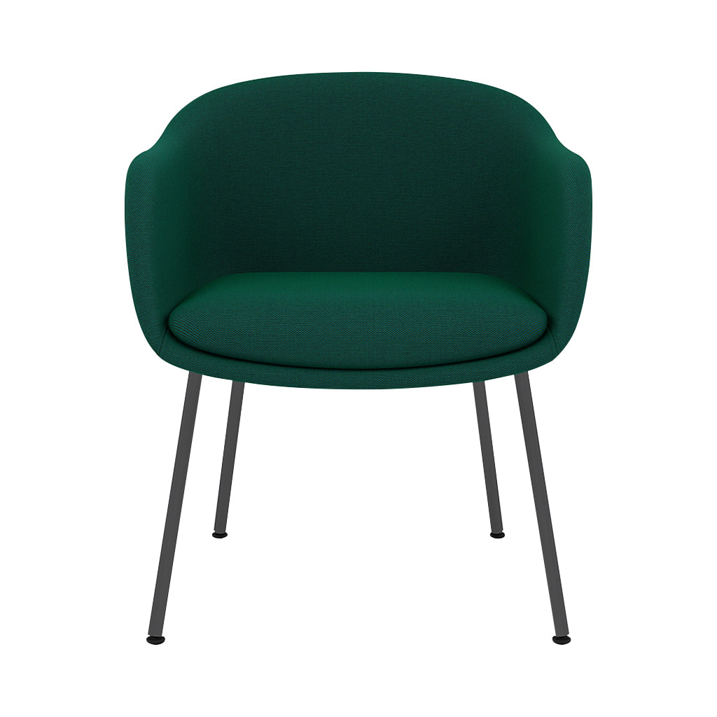 Fiber Conference Armchair: Tube Base Upholstered + Black