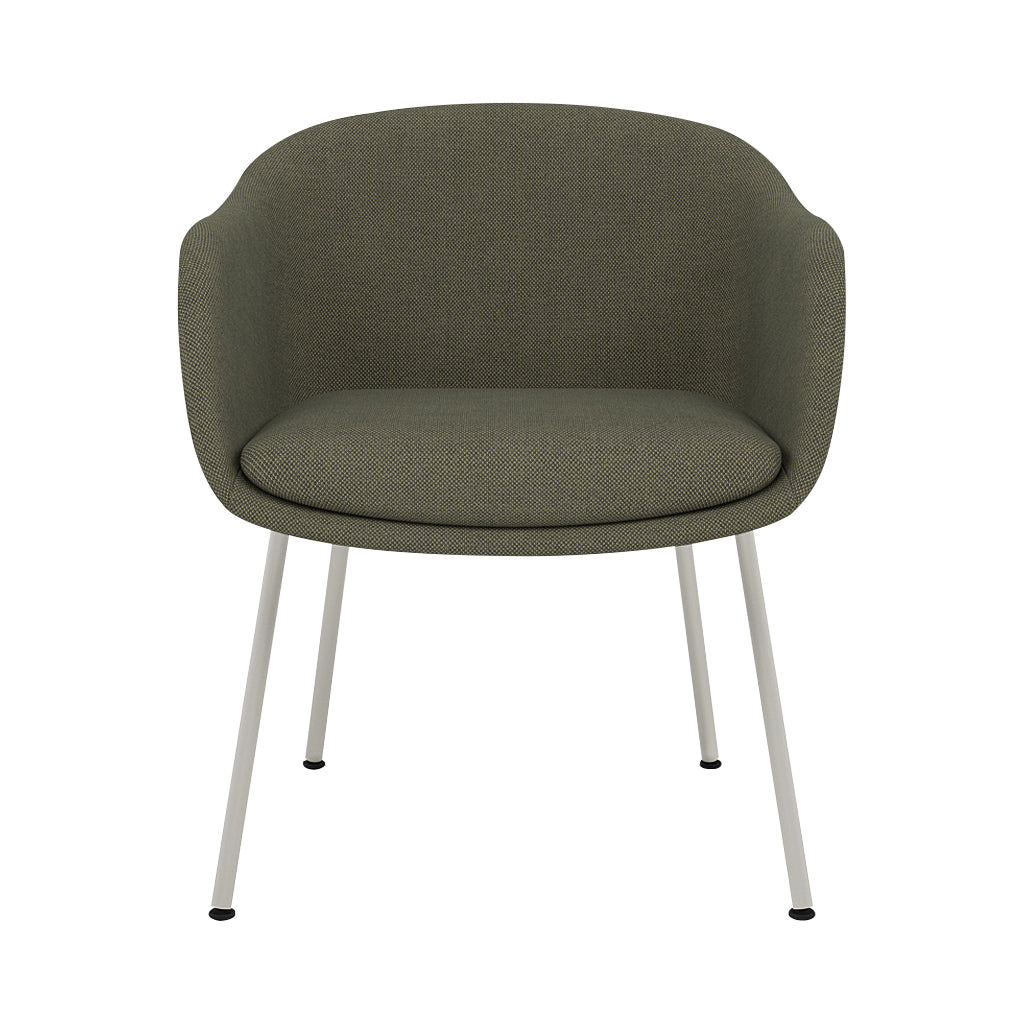 Fiber Conference Armchair: Tube Base Upholstered + Grey