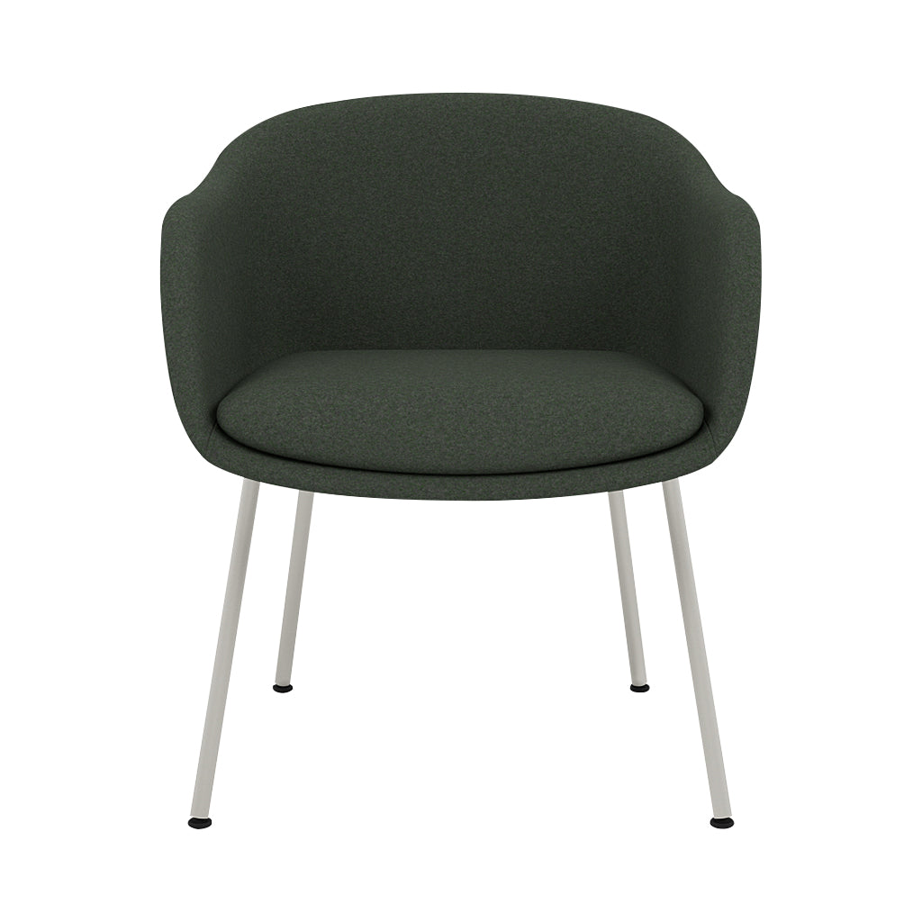 Fiber Conference Armchair: Tube Base Upholstered + Grey