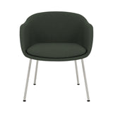 Fiber Conference Armchair: Tube Base Upholstered + Grey