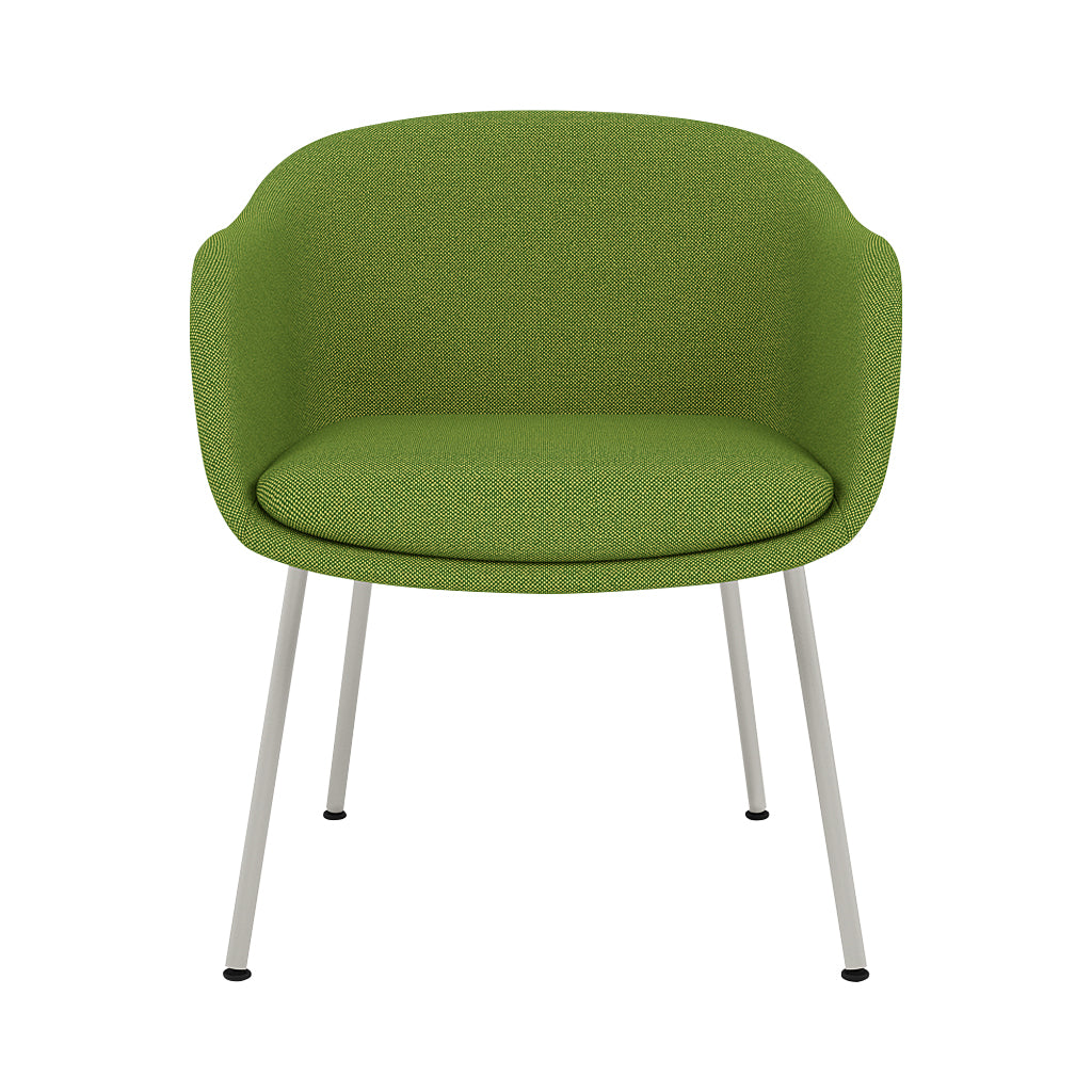 Fiber Conference Armchair: Tube Base Upholstered + Grey