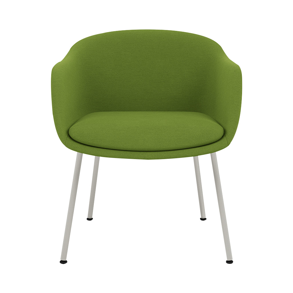 Fiber Conference Armchair: Tube Base Upholstered + Grey