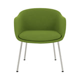 Fiber Conference Armchair: Tube Base Upholstered + Grey