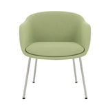 Fiber Conference Armchair: Tube Base Upholstered + Grey