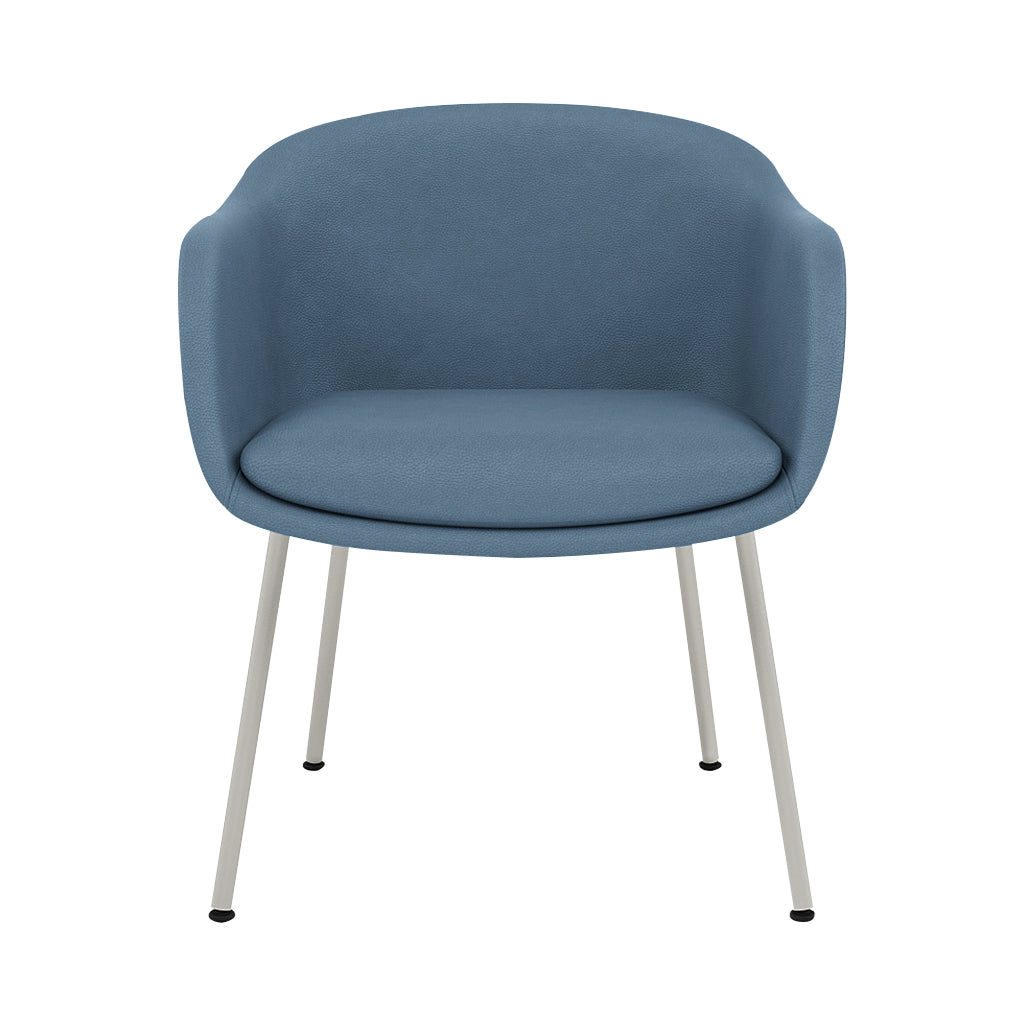 Fiber Conference Armchair: Tube Base Upholstered + Grey