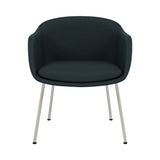 Fiber Conference Armchair: Tube Base Upholstered + Grey