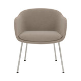 Fiber Conference Armchair: Tube Base Upholstered + Grey