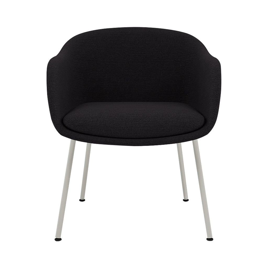 Fiber Conference Armchair: Tube Base Upholstered + Grey