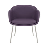 Fiber Conference Armchair: Tube Base Upholstered + Grey