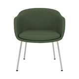 Fiber Conference Armchair: Tube Base Upholstered + Grey