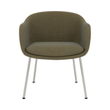 Fiber Conference Armchair: Tube Base Upholstered + Grey