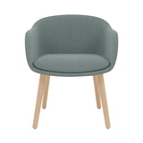 Fiber Conference Armchair: Wood Base Upholstered + Oak
