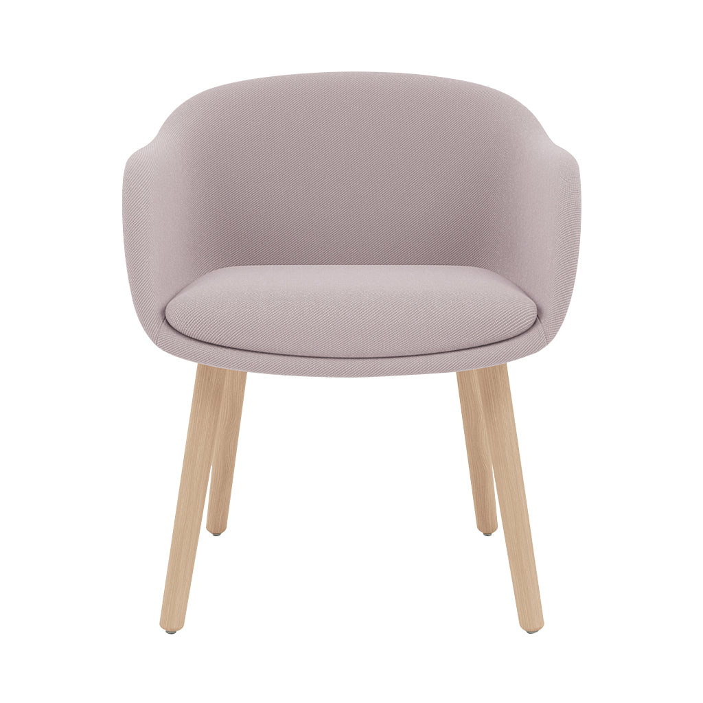 Fiber Conference Armchair: Wood Base Upholstered + Oak
