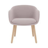 Fiber Conference Armchair: Wood Base Upholstered + Oak
