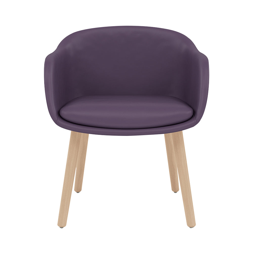 Fiber Conference Armchair: Wood Base Upholstered + Oak
