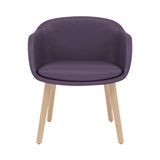 Fiber Conference Armchair: Wood Base Upholstered + Oak
