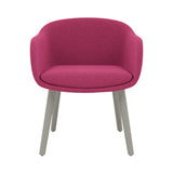 Fiber Conference Armchair: Wood Base Upholstered + Grey
