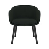 Fiber Conference Armchair: Wood Base Upholstered + Black