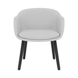 Fiber Conference Armchair: Wood Base Upholstered + Black