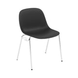 Fiber Side Chair: A-Base with Linking Device + Felt Glides + Black