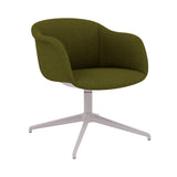 Fiber Soft Armchair: Swivel Base with Return + Upholstered Shell + Grey