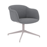 Fiber Soft Armchair: Swivel Base with Return + Upholstered Shell + Grey