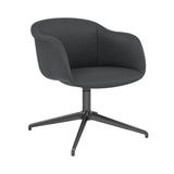 Fiber Soft Armchair: Swivel Base with Return + Upholstered Shell + Anthracite Black