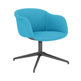 Fiber Soft Armchair: Swivel Base with Return + Upholstered Shell + Anthracite Black