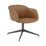 Fiber Soft Armchair: Swivel Base with Return + Upholstered Shell + Anthracite Black