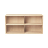 FK632110 Deep Bookcase with 2 Shelves: White Oiled Oak