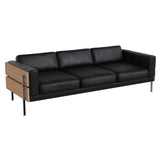 Forum Sofa: 3 + Oak + Sydney Leather Black