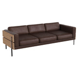 Forum Sofa: 3 + Oak + Sydney Leather Dark Brown