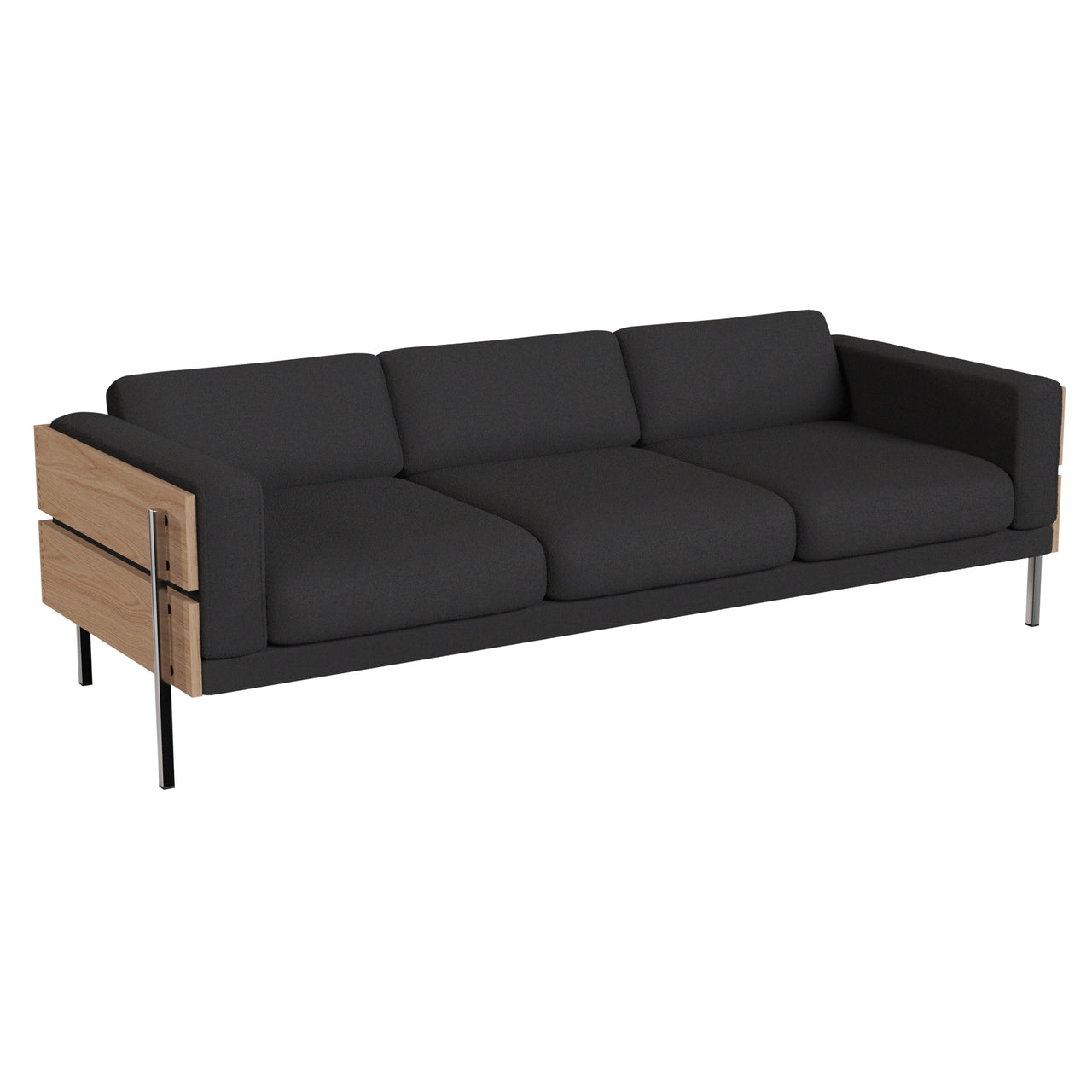 Forum Sofa: 3 + Oak + Boucle Slate