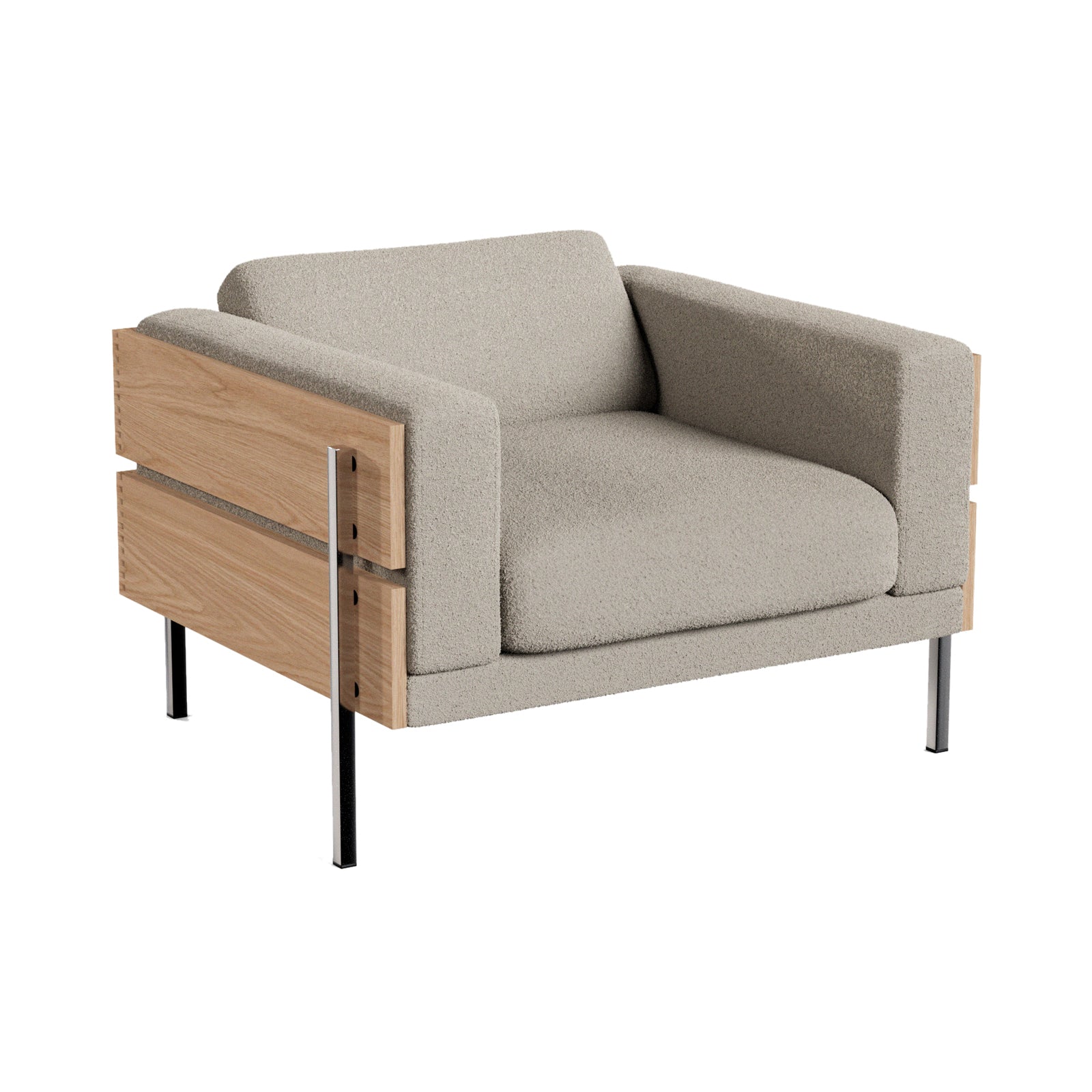 Forum Armchair: Oak + Boucle Chalk