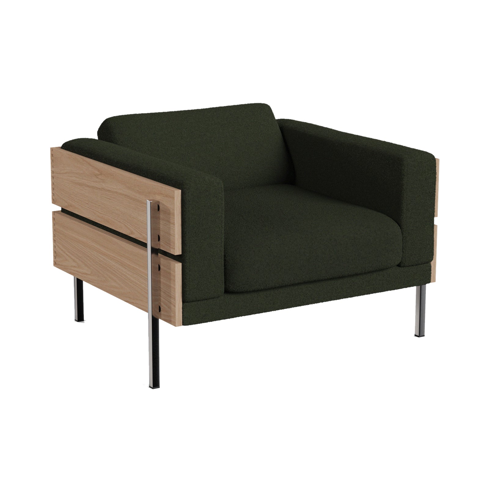 Forum Armchair: Oak + Boucle Moss