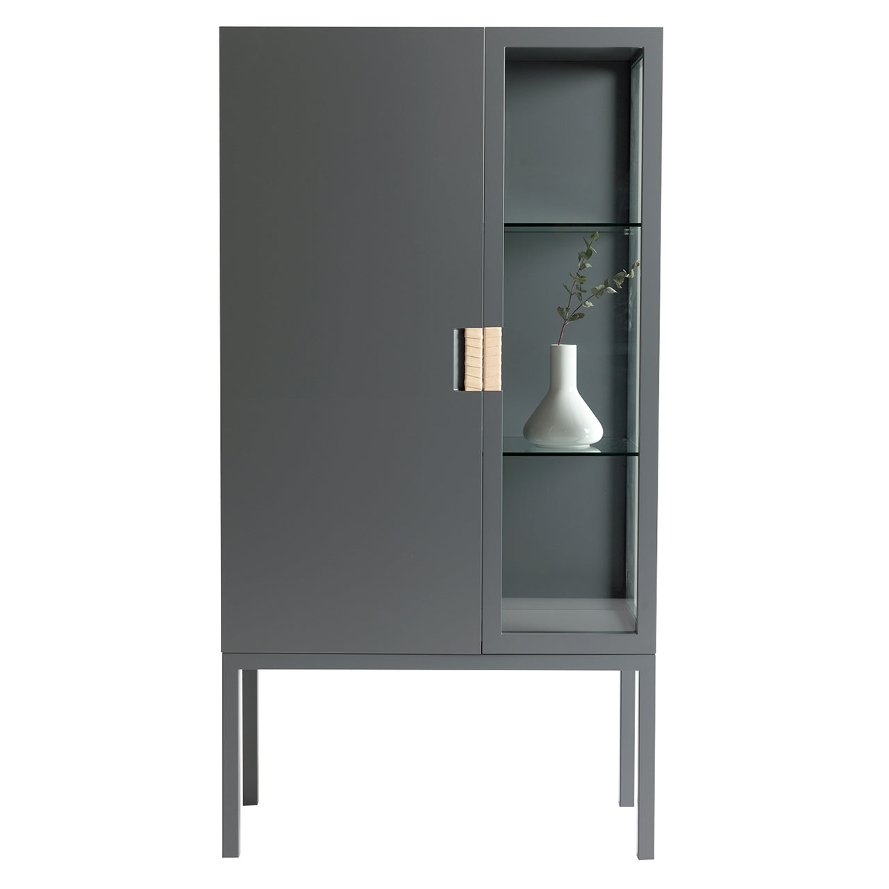 Frame Semi Cabinet: Storm Grey + Natural