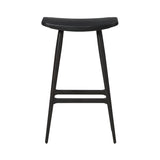 Freja Bar Stool: Onyx Oak + Black Saddle + Leather Seat